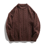 FOESCE TFETTERS Brand Grey Braid Sweaters for Mens Classics O Neck Japan Fashion Knitted Sweater Male 2025 New Winter Casual Clothing
