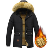 FOESCE Thick Warm Winter Parka Men Fleece Hooded Men Winter Jacket Coat Military Cargo Jackets Mens Plus Size 8XL Velvet Warm Coat