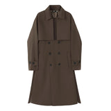 FOESCE Trench Men Coat British Style Solid Double Breasted Oversize Leisure Long Coats Stylish Outwear Hombre Korean Style Windbreaker