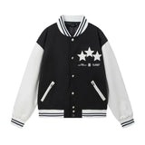 FOESCE Trendy European American Style Am1r1 Star Embroidered Logo Men's Baseball Jacket Flocking Embroidery Letter Jacket Autumn/winter