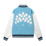 FOESCE Trendy European American Style Am1r1 Star Embroidered Logo Men's Baseball Jacket Flocking Embroidery Letter Jacket Autumn/winter