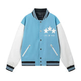 FOESCE Trendy European American Style Am1r1 Star Embroidered Logo Men's Baseball Jacket Flocking Embroidery Letter Jacket Autumn/winter