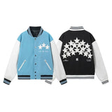 FOESCE Trendy European American Style Am1r1 Star Embroidered Logo Men's Baseball Jacket Flocking Embroidery Letter Jacket Autumn/winter