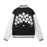 FOESCE Trendy European American Style Am1r1 Star Embroidered Logo Men's Baseball Jacket Flocking Embroidery Letter Jacket Autumn/winter