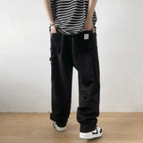 Trendy Hong Kong Style Men's Cargo Pants Loose Fit Straight Leg Casual Pants Youth Long Versatile For Various Scenes