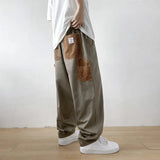 Trendy Hong Kong Style Men's Cargo Pants Loose Fit Straight Leg Casual Pants Youth Long Versatile For Various Scenes