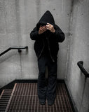 FOESCE Trendy and Fashionable Reversible Loose Plush Black All-match Hoodie Men's Casual Winter New Jacket Cotton Jacket Must-have Item
