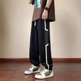 FOESCE Trousers Sweatpants for Men Goth Thin Summer Striped Man Sports Pants Harem Gym Flated New in Sport Jogger Big Tall Long Joker