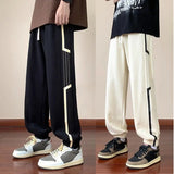 FOESCE Trousers Sweatpants for Men Goth Thin Summer Striped Man Sports Pants Harem Gym Flated New in Sport Jogger Big Tall Long Joker