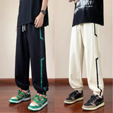 FOESCE Trousers Sweatpants for Men Goth Thin Summer Striped Man Sports Pants Harem Gym Flated New in Sport Jogger Big Tall Long Joker