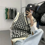 FOESCE Vest V Neck Graphic Plaid Man Clothes Sleeveless Waistcoat Knitted Sweaters for Men Pull Oversize S Thick Winter Sweat-shirt T A