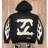 FOESCE Vintage High Street Personalized Letter Printed Men Hoodie Y2K Harajuku Gothic Punk Men and Women Sportswear streetwear