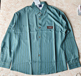 FOESCE Vintage High Striped Shirt Jacket Men's Loose Ins Long Sleeved Top Tops Shirts for Men Clothing Camisas y Blusa
