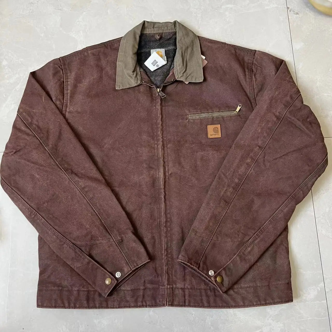 FOESCE Washed Vintage Distressed Denim Canvas Work Jacket Denim Jacket Men  Jackets for Men  Winter Jacket Men