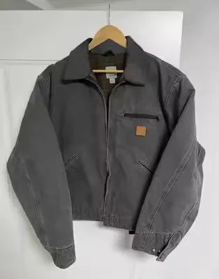 FOESCE Washed Vintage Distressed Denim Canvas Work Jacket Denim Jacket Men  Jackets for Men  Winter Jacket Men