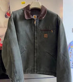 FOESCE Washed Vintage Distressed Denim Canvas Work Jacket Denim Jacket Men  Jackets for Men  Winter Jacket Men