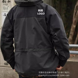 FOESCE Waterproof Hooded Jacket For Women Casual Style Color Blocking Embroidery North Face Fabric Loose Fit Spring Autumn Season