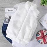 FOESCE White Wool Vest Jacket Men Autumn Winter Sleeveless Jacket Men Waistcoat Warm Coat Faux Woolen Mens Clothing 2024 Trends