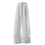 FOESCE Wide Leg Pant Fashion Causal Breathable Men Sweatpant Male Autumn Versatile Elastic High Waist Drawstring Loose Straight Trouser