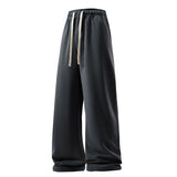FOESCE Wide Leg Pant Fashion Causal Breathable Men Sweatpant Male Autumn Versatile Elastic High Waist Drawstring Loose Straight Trouser