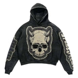 FOESCE Winter Casual Oversize Hooded Sweatshirt Wicked Movie Gothic Vintage Y2k Jacket Tracksuit Print Fleece Hoodie Woman Clothing Top