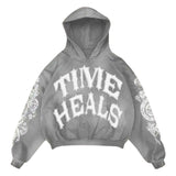 FOESCE Winter Casual Oversize Hooded Sweatshirt Wicked Movie Gothic Vintage Y2k Jacket Tracksuit Print Fleece Hoodie Woman Clothing Top