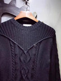 FOESCE Winter Mens Sweater Pullover Sueter Masculino Slim Fit Knitted Sweaters Long Sleeve Black Jacquard Weave Jumper Sweater Tops