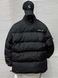 FOESCE Winter Padded Parkas Men Patchwork Cotton Thick Cargo Parkas Jackets Fashion Warm Full Zip Coats Fashion Harajuku Outerwear