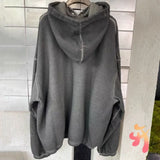 FOESCE Winter Thug Club Hoodies High Quality Mid Metal Star Moon Logo Rivet Breasted Hooded Sweatshirts Street Loose Men Women TC Hoody