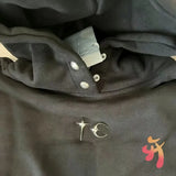 FOESCE Winter Thug Club Hoodies High Quality Mid Metal Star Moon Logo Rivet Breasted Hooded Sweatshirts Street Loose Men Women TC Hoody