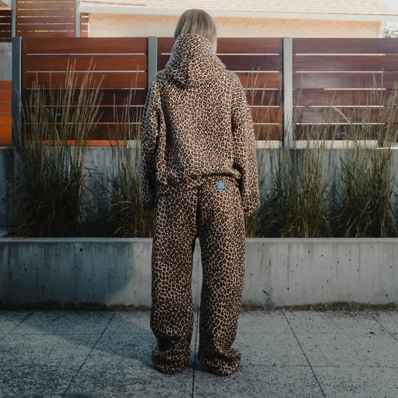 FOESCE Y2K 2 piece Harajuku Oversized hoodie vintage clothes streetwear Two Piece Men Women Fashion Sweatshirt Hip Hop Track Pants Set