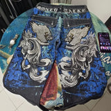 Foesce  Y2K American New Fashion Stitching Multi-pocket Heavy Washing Baggy Jeans Men Streetwear Vintage Rock Pop High Waist Trousers