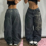Foesce  Y2K American New Fashion Stitching Multi-pocket Heavy Washing Baggy Jeans Men Streetwear Vintage Rock Pop High Waist Trousers