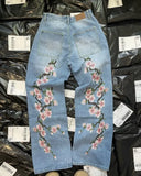 FOESCE Y2K Baggy Jeans Harajuku vintage cherry blossom Embroidery high quality jeans streetwear Hip Hop gothic men women wide leg jeans