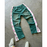 FOESCE Y2K Baggy Pants Men Clothing Harajuku camouflage double Embroidered waist vintage Streetwear sports High waisted Wide Leg Pants