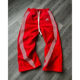 FOESCE Y2K Baggy Pants Men Clothing Harajuku camouflage double Embroidered waist vintage Streetwear sports High waisted Wide Leg Pants