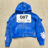 FOESCE Y2K Fashion Hip Hop Gray Stitching Embroidered Hooded Sweater Loose Casual Hooded Sweatshirt Gothic Street Retro Women Clothing