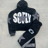 FOESCE Y2K Gothic Retro Harajuku Embroidered Letters Super Dalian Hoodies for Men and Women American Hip-hop New Trend Sports Hoodies