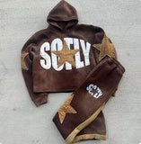 FOESCE Y2K Gothic Retro Harajuku Embroidered Letters Super Dalian Hoodies for Men and Women American Hip-hop New Trend Sports Hoodies