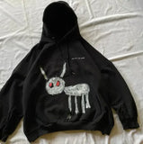 FOESCE Y2K Gothic Retro Harajuku Embroidered Letters Super Dalian Hoodies for Men and Women American Hip-hop New Trend Sports Hoodies
