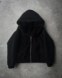 FOESCE Y2K Hoodies Casual Plush Hooded Men And Women Comfortable Thickened Cardigan Coat Tops American Fashion Versatile Jacket Zip Up