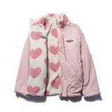 FOESCE Y2K Korean Autumn and Winter New Men's Warm Double Zipper Pocket Cotton-Padded Jacket Harajuku Simple Casual Joker Couple Coat