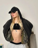 FOESCE Y2K Retro Camouflage Reversible Jackets Warm Jacket for Women and Men Street Coats Clothes Harajuku Hip-Hop Casual Street Wear
