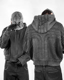 FOESCE Y2K Retro Cross Patchwork Trendy Hoodies for Men Gothic Fashion Street Hip Hop Zip Up Hoodie Splicing Working Clothes Sweatshirt