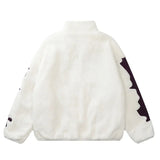 FOESCE Y2K Retro Spliced Embroidered Cotton Coat Winter Warm American Loose 2025 Stand Collar Contrast Color Men's Top