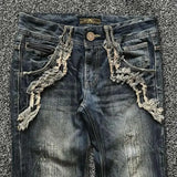 FOESCE Y2K Washed Jeans Gothic Vintage Flanged Embroidery Logo Trend Men Women Streetwear American High Street Simplicity Flare Jeans