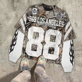 FOESCE Y2K Women T Shirt  Sports Shirt Male Gothic Oversize Camouflage Leaf pattern Long Sleeves T Shirt Hip Hop Sweatshirt Streetwear