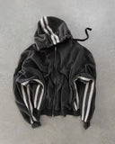 FOESCE Y2K Zip Up Hoodie Men Clothing New Fashion Stripe Graphic High Quality Oversized Hoodie Sweatshirt Punk Hip Hop Tops Streetwear