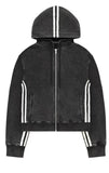 FOESCE Y2K Zip Up Hoodie Men Clothing New Fashion Stripe Graphic High Quality Oversized Hoodie Sweatshirt Punk Hip Hop Tops Streetwear
