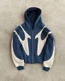 FOESCE Y2k America Street Leather Jacket Retro Trendy Brand Star Letter Embroidery Zipper Jackets Outdoor Motorcycle Coat Windbreaker